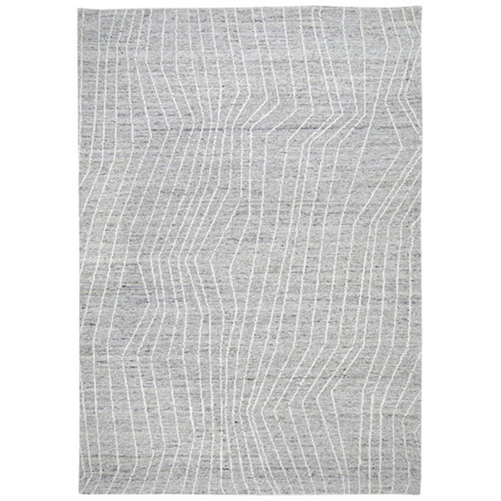 Ashley Veer 8 x 10 Area Rug, Abstract Pattern Polyester, Wool, Gray