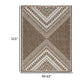 John 8 x 10 Area Rug, Indoor Outdoor, Tribal Prints, Brown, White Polyester By Casagear Home