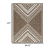 John 8 x 10 Area Rug, Indoor Outdoor, Tribal Prints, Brown, White Polyester By Casagear Home