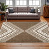 Ashley John 8 x 10 Area Rug, Indoor Outdoor, Tribal Brown, White