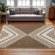 Ashley John 8 x 10 Area Rug, Indoor Outdoor, Tribal Brown, White
