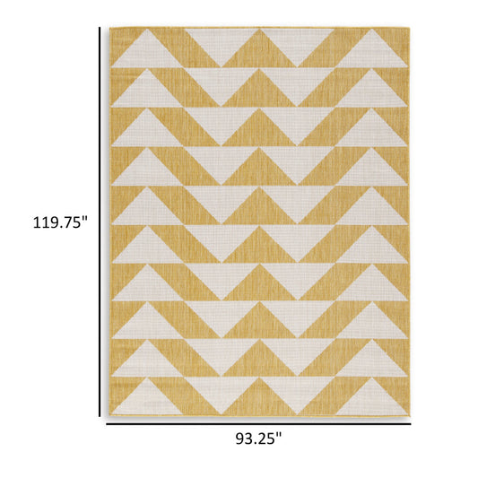 Ashley Hamley 8 x 10 Area Rug, Indoor Outdoor, Yellow, White
