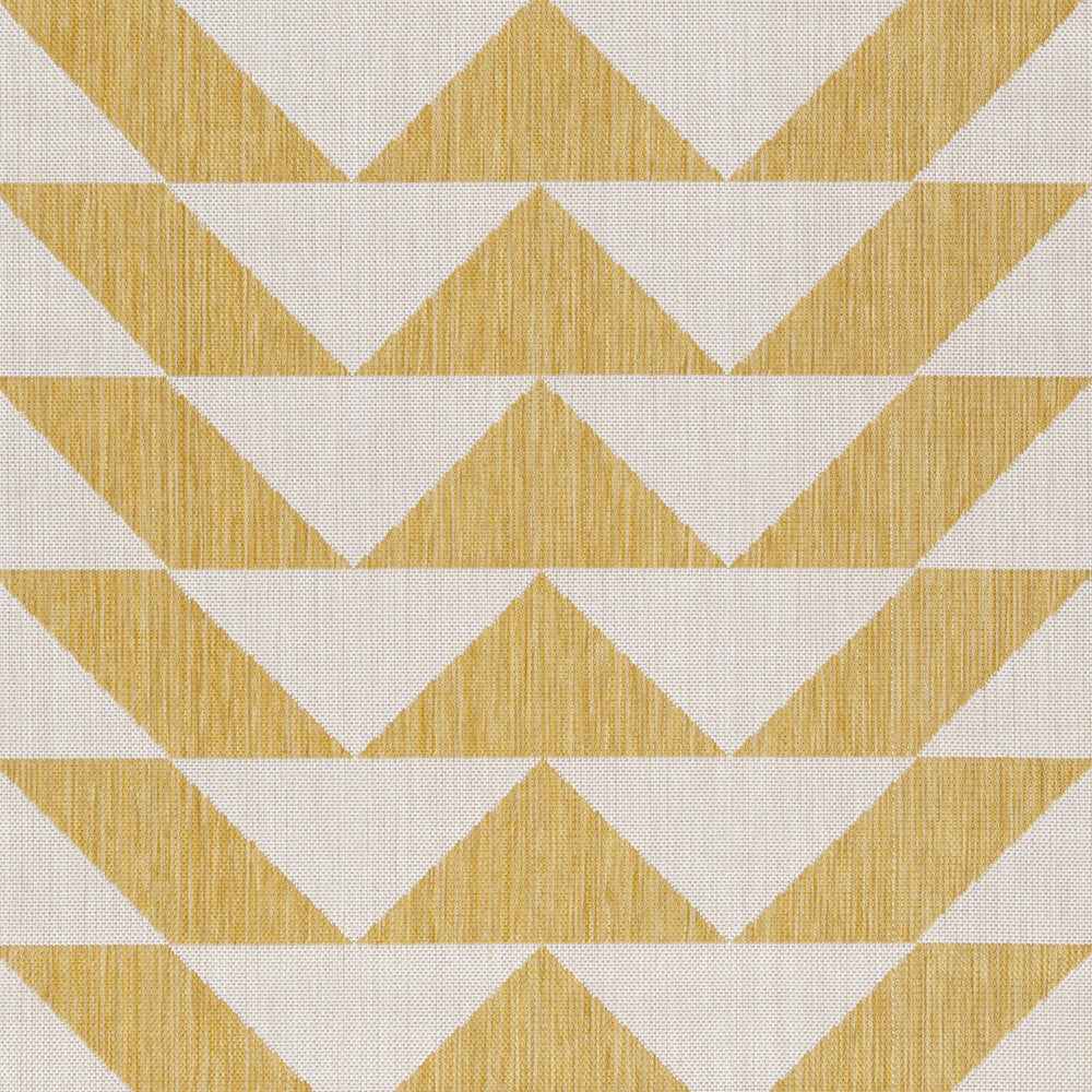 Hamley 5 x 7 Area Rug, Indoor Outdoor, Geometric Prints, Yellow, White By Casagear Home