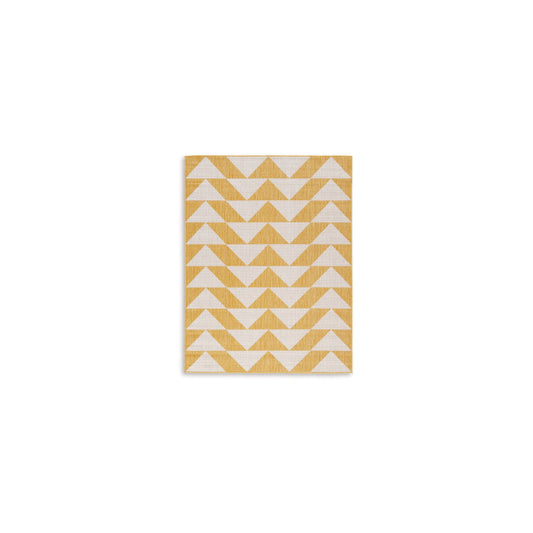 Ashley Hamley 5 x 7 Area Rug, Indoor Outdoor, Yellow, White