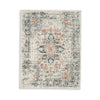 Jerry 5 x 7 Area Rug, Indoor Outdoor, Medallion, Polyester, Ivory Orange By Casagear Home