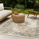 Ashley Jerry 5 x 7 Area Rug, Indoor Outdoor, Medallion, White, Orange by Casagear