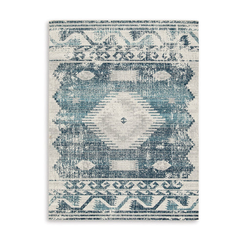 Ashley Daisy 5 x 7 Area Rug, Indoor Outdoor, Polyester, Gray Blue