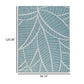 Chelsea 8 x 10 Area Rug, Indoor Outdoor, Botanical, Aqua, Ivory, Latex By Casagear Home
