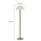 Sein 62 Inch Floor Lamp, Double Pull Chain Switch, Glass Dome Shade, Brass By Casagear Home