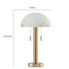 Sein 22 Inch Table Lamp, Double Pull Chain Switch, Glass Dome Shade, Brass By Casagear Home