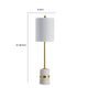 Ashley Joen 31" Modern Table Lamp, White Terrazzo Base, Brass Metal
