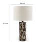 Foer 27 Inch Table Lamp Cream Drum Fabric Shade Black Brown Resin Base By Casagear Home BM318384