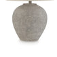 Waer 26 Inch Table Lamp Classic Gray Pot Style Base White Drum Shade By Casagear Home BM318385