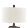 Nacy 27 Inch Table Lamp, White Oval Fabric Shade, Black Artisan Style Base By Casagear Home