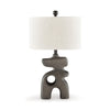 Nacy 27 Inch Table Lamp, White Oval Fabric Shade, Black Artisan Style Base By Casagear Home