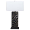 Ashley Len 34" Table Lamp, White Shade, Unique Lined Black Base