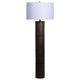 Ashley Saen Floor Lamp, Modern Black Round Base, White Drum Shade