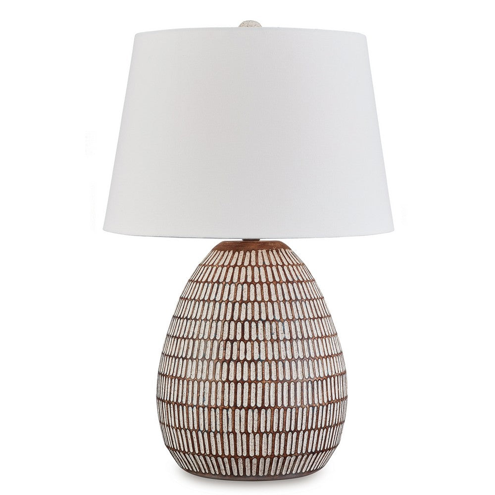 Ashley Gyen 29" Table Lamp, Antique Pot Base, Gray Empire Shade