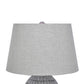 Gyen 29 Inch Table Lamp, Antique White Pattern Pot Base, Gray Empire Shade By Casagear Home