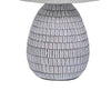 Gyen 29 Inch Table Lamp, Antique White Pattern Pot Base, Gray Empire Shade By Casagear Home