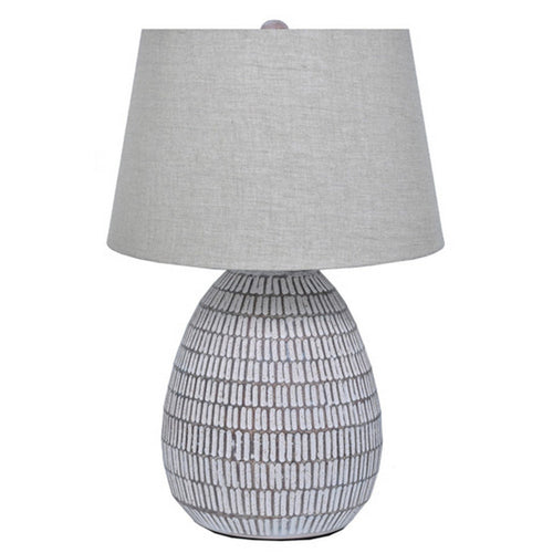 Ashley Gyen 29" Table Lamp, Antique Pot Base, Gray Empire Shade