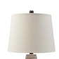 Aerd 23 Inch Table Lamp Set of 2 White Drum Shade Ribbed Base Turned By Casagear Home BM318394