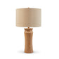 Gyn 25 Inch Table Lamp Set of 2 Fabric Shade Farmhouse Brown Faux Wood By Casagear Home BM318396