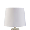 Ner Table Lamp Set of 2 White Drum Shade Angled Embossed Taupe Base By Casagear Home BM318397