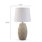 Ner Table Lamp Set of 2 White Drum Shade Angled Embossed Taupe Base By Casagear Home BM318397