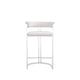 Cid Lisa Counter Stool Chair White Faux Leather Stainless Steel Legs By Casagear Home BM318399