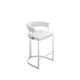 Cid Lisa Counter Stool Chair White Faux Leather Stainless Steel Legs By Casagear Home BM318399