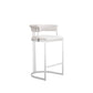 Cid Lisa Counter Stool Chair White Faux Leather Stainless Steel Legs By Casagear Home BM318399