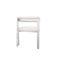 Cid Tayc 25 Inch Dining Chair, White Faux Leather, Stainless Steel Frame By Casagear Home