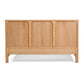 Cid Joya Queen Bed Panel Headboard Rounded Natural Brown Solid Oak Wood By Casagear Home BM318401