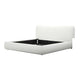 Cid Iser King Bed Ivory Polyester Upholstery Foam Filling Metal Frame By Casagear Home BM318407