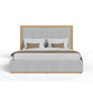 Noe Malia King Size Bed Gray Polyester Upholstery Natural Wood Frame By Casagear Home BM318409