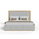 Noe Malia King Size Bed, Gray Polyester Upholstery, Natural Wood Frame By Casagear Home