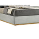 Noe Malia King Size Bed, Gray Polyester Upholstery, Natural Wood Frame By Casagear Home