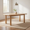 Cid Seby 87 Inch Dining Table, Rectangular Top, Natural Brown Solid Wood By Casagear Home