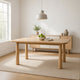 Cid Seby 87 Inch Dining Table, Rectangular Top, Natural Brown Solid Wood By Casagear Home