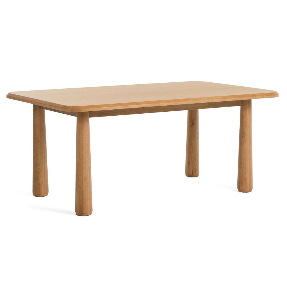 Cid Seby 87 Inch Dining Table, Rectangular Top, Natural Brown Solid Wood By Casagear Home