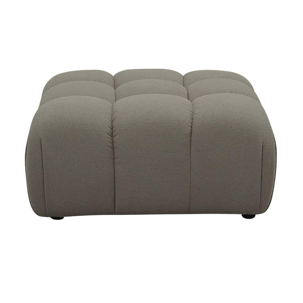 Reno Uni 38 Inch Ottoman, Gray Fabric, Tufted Design, Solid Wood Frame By Casagear Home