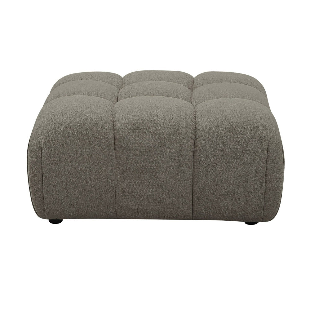 Reno Uni 38 Inch Ottoman, Gray Fabric, Tufted Design, Solid Wood Frame By Casagear Home