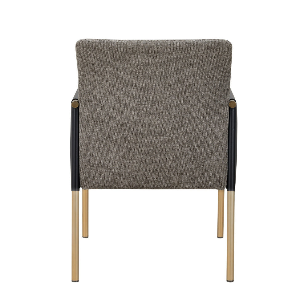 Cid Dorie 22 Inch Dining Chair Dark Gray Faux Leather Brass Steel Legs By Casagear Home BM318428