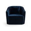 Reno Lopa Accent Chair, Blue Velvet, 1 Throw Pillow, Brass Nailhead Trim By Casagear Home