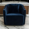 Reno Lopa Accent Chair Blue Velvet 1 Throw Pillow Brass Nailhead Trim By Casagear Home BM318433