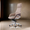 Akon Office Recliner Chair, Adjustable Height, Swivel, Lux Beige Leather By Casagear Home