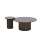 2 Piece Coffee Table and End Table Set Round Top Pedestal Base Black By Casagear Home BM318437