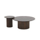 2 Piece Coffee Table and End Table Set Round Top Pedestal Base Black By Casagear Home BM318437