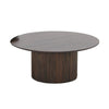 2 Piece Coffee Table and End Table Set Round Top Pedestal Base Black By Casagear Home BM318437